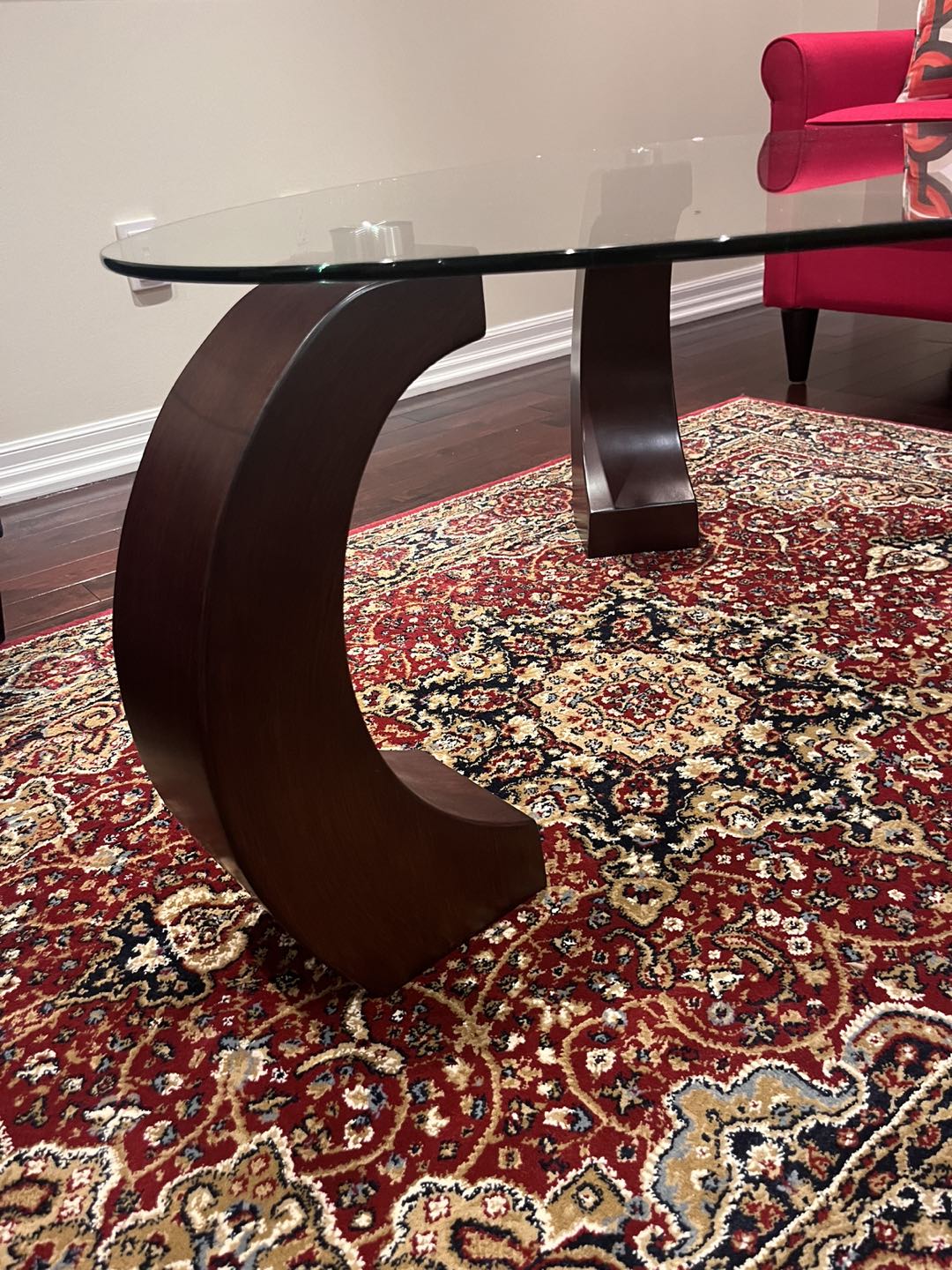 Large Coffee Table (Glass/Wood) - photo 3
