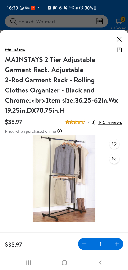 mainstay 2tier clothes drying rack
