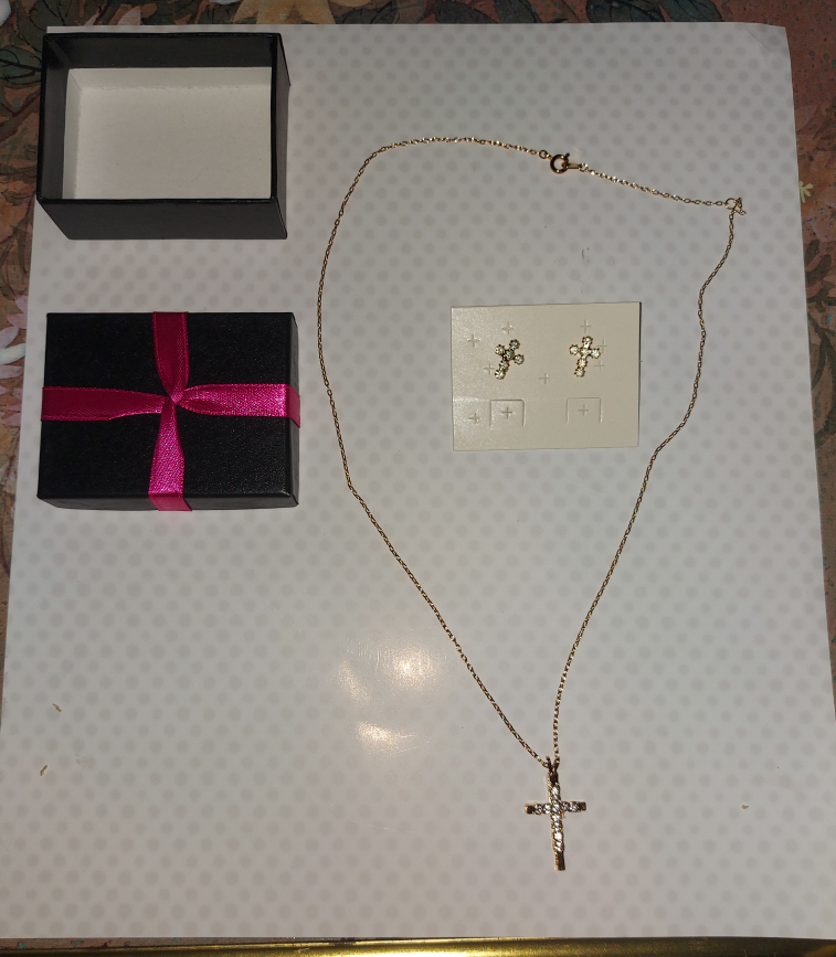 Cross Necklace and Stud Earring Set - photo 5