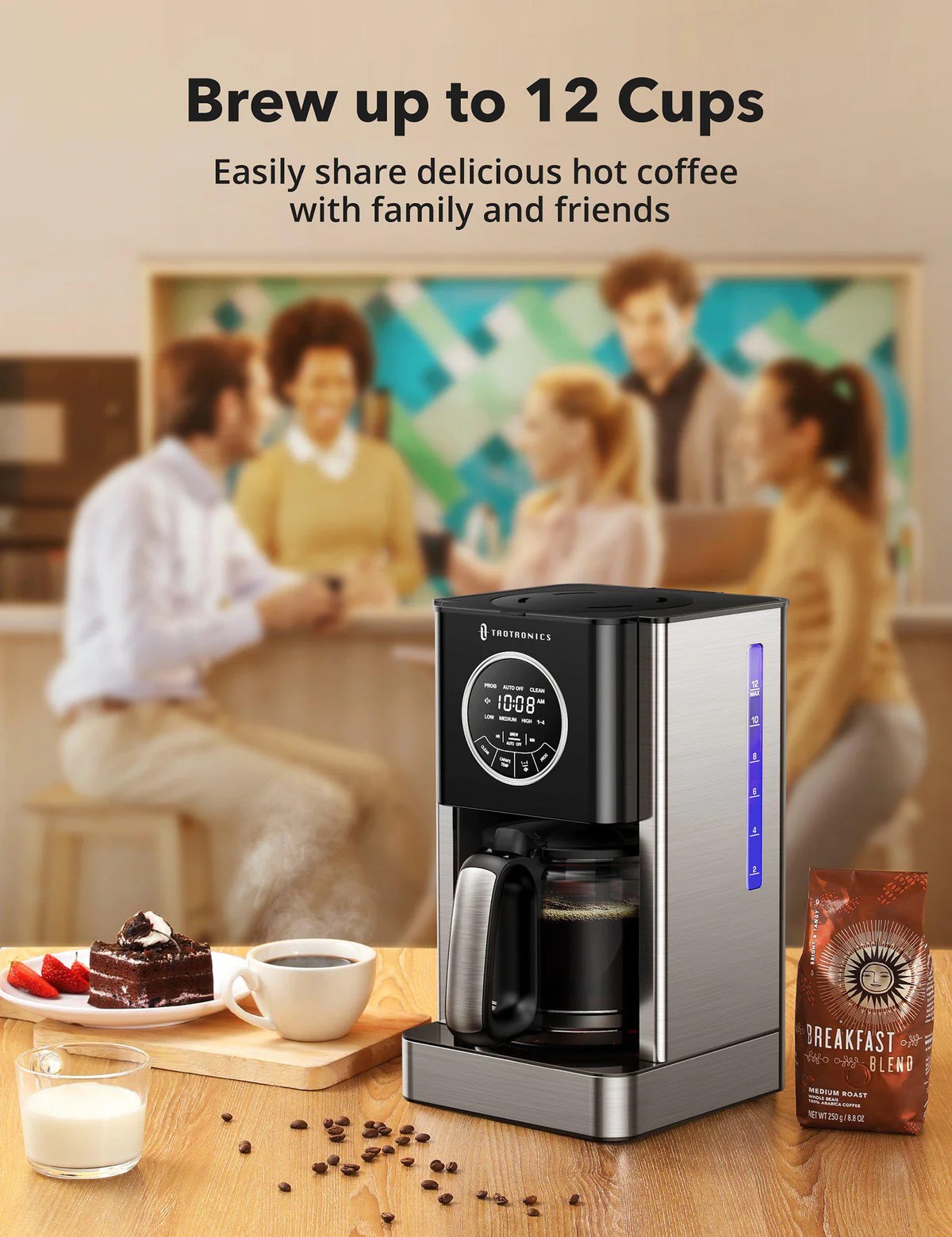 New Coffee Machine with Glass Coffee Pot Filter and Timer image indicator(7)