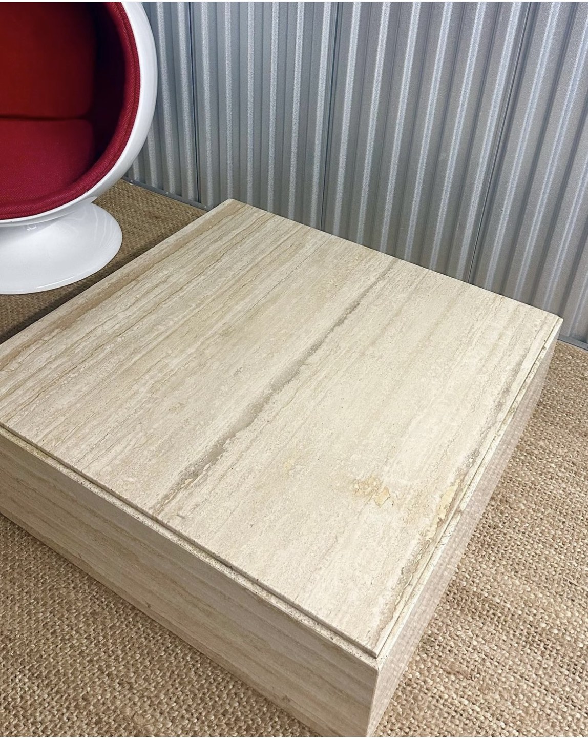 XL Vintage Travertine Block Coffee Table - photo 3