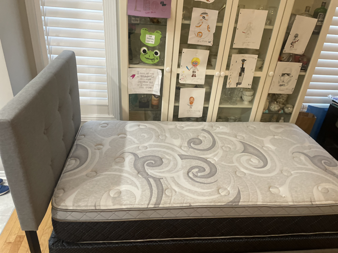 Twin bed, w/box spring and mattress - photo 2