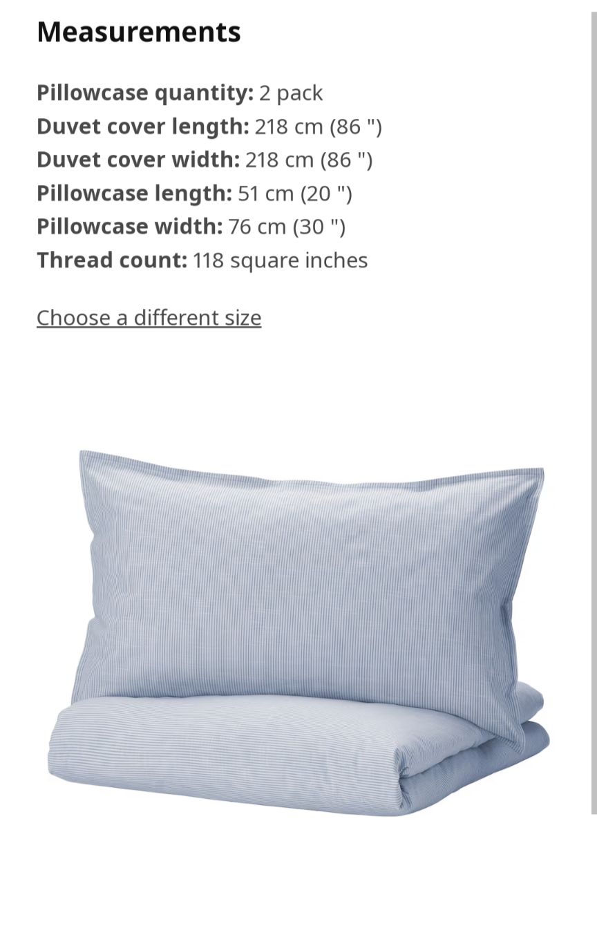 IKEA BERGPALM Duvet cover*1 and pillowcases*2