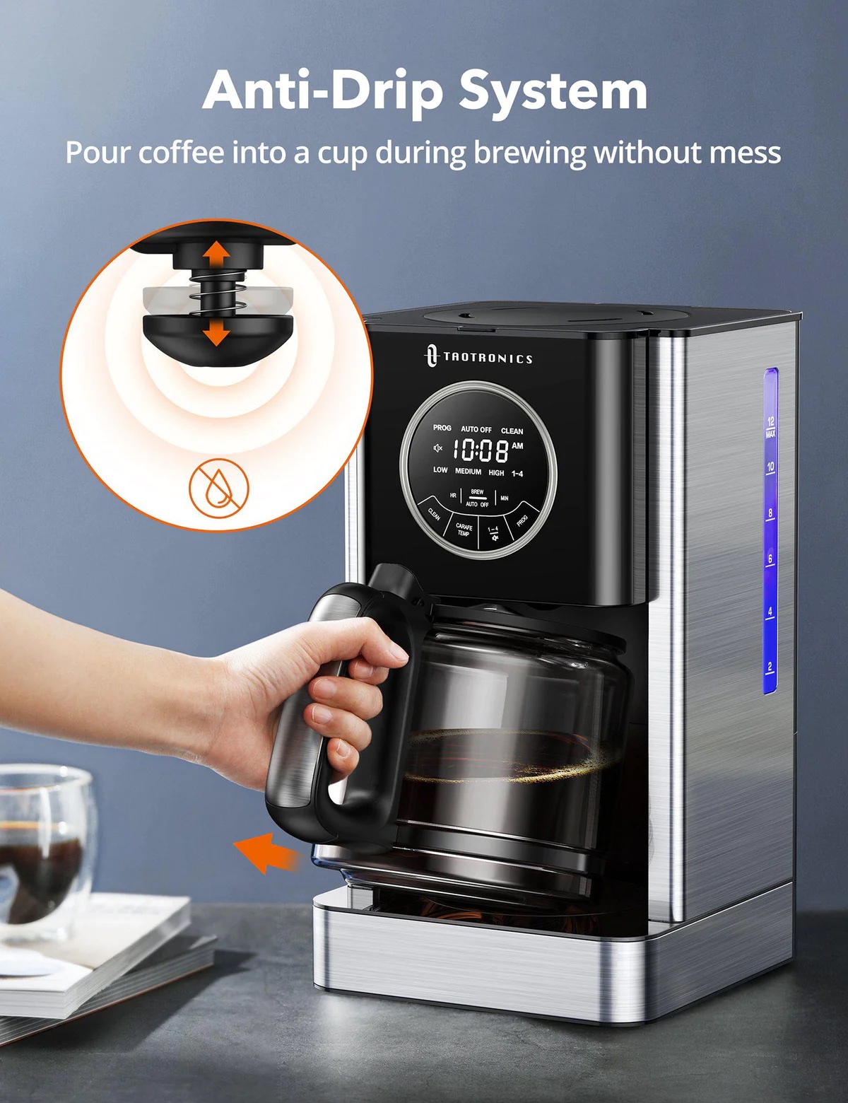 New Coffee Machine with Glass Coffee Pot Filter and Timer image indicator(6)