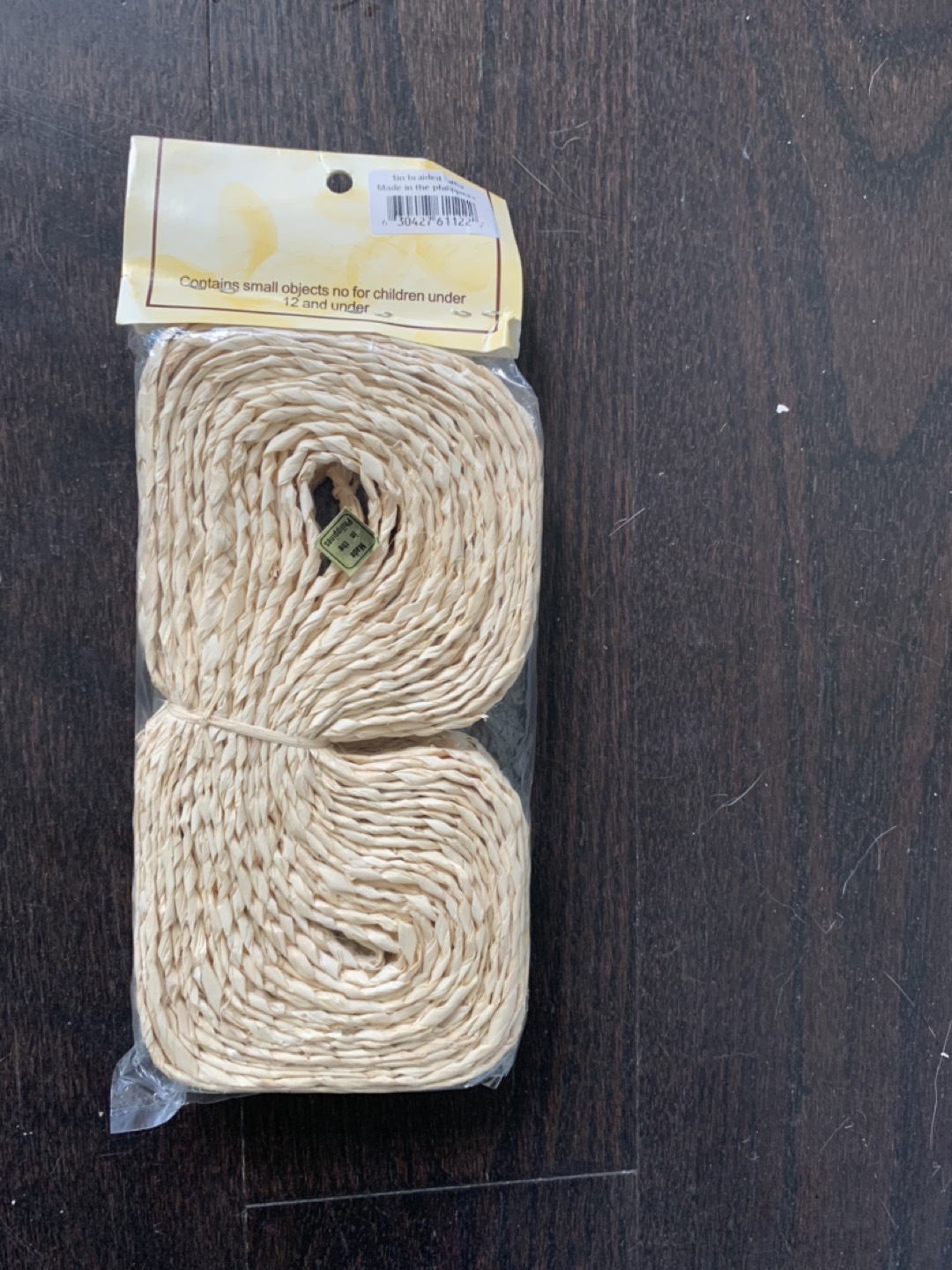 BNIP bag of woven raffia for making haku lei - from Hawaii image indicator(3)