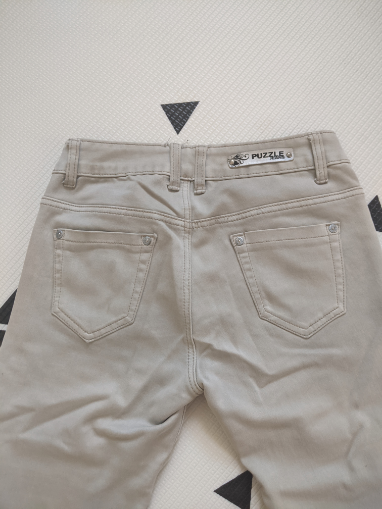 Petite Beige/Khaki Puzzle Jeans image indicator(3)