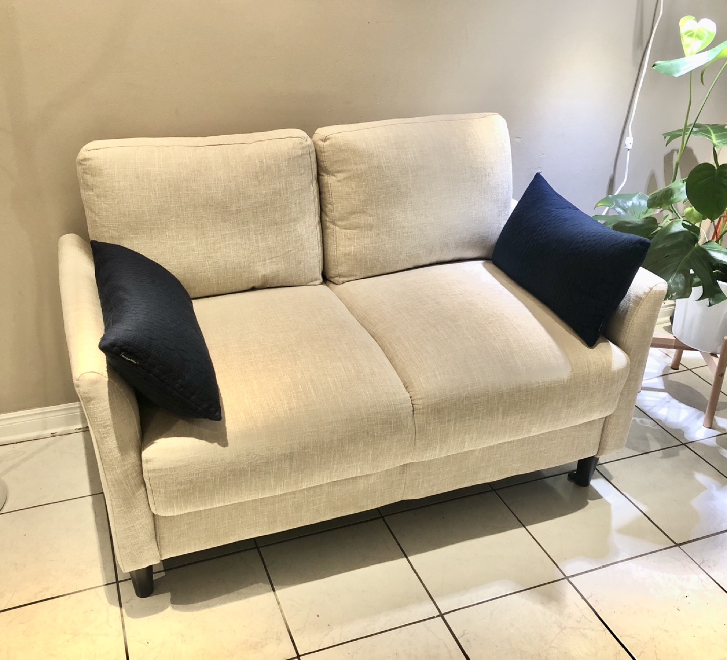 Zinus Beige Loveseat Sofa