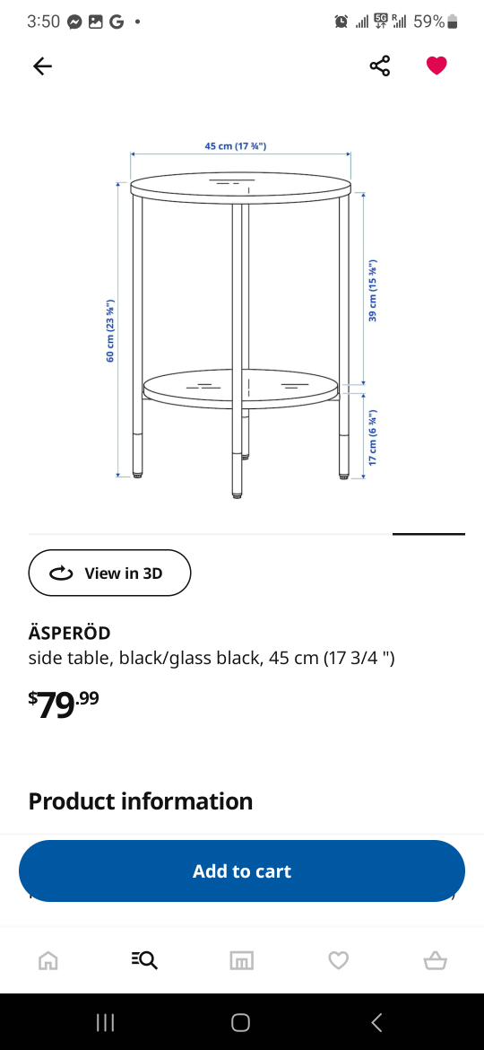Ikea - Asperod Nightstand/Side table image indicator(4)