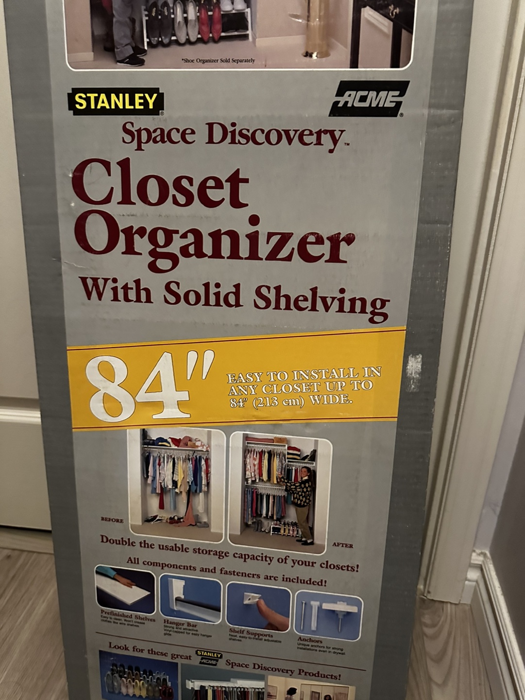 Stanley Closet Organizer with Solid Shelving thumbnail