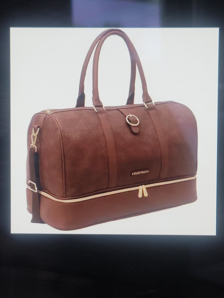 Ellen Tracy 20" woven duffel Chocolate Duffel