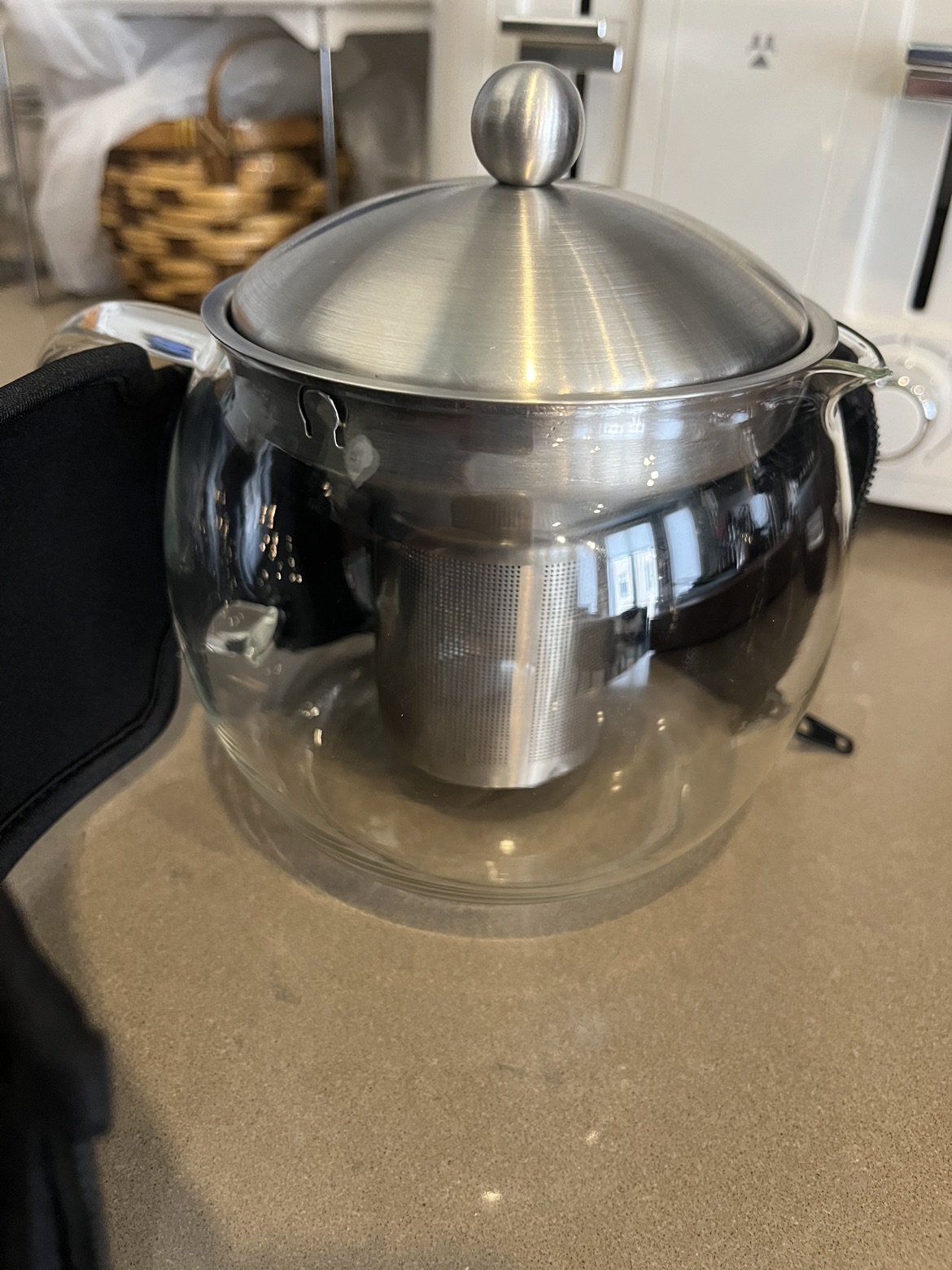 Glass loose leaf tea pot thumbnail