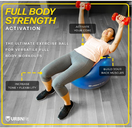 65cm Red Exercise Ball Yoga Ball W/Pump. NEW. - photo 3