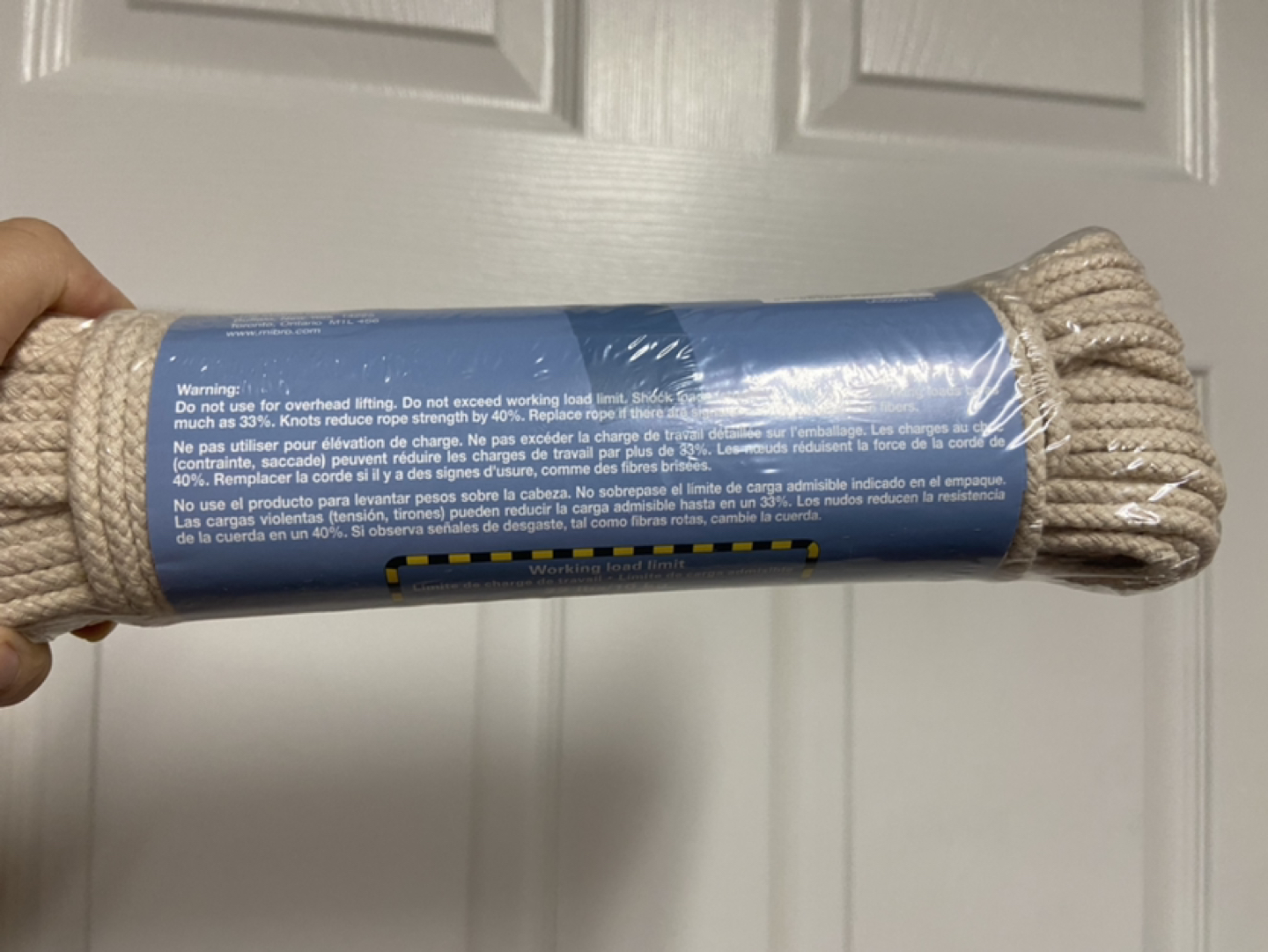 KibgCord 3/16" x 100' Polyester/ Cotton Clothesline Rope image indicator(4)