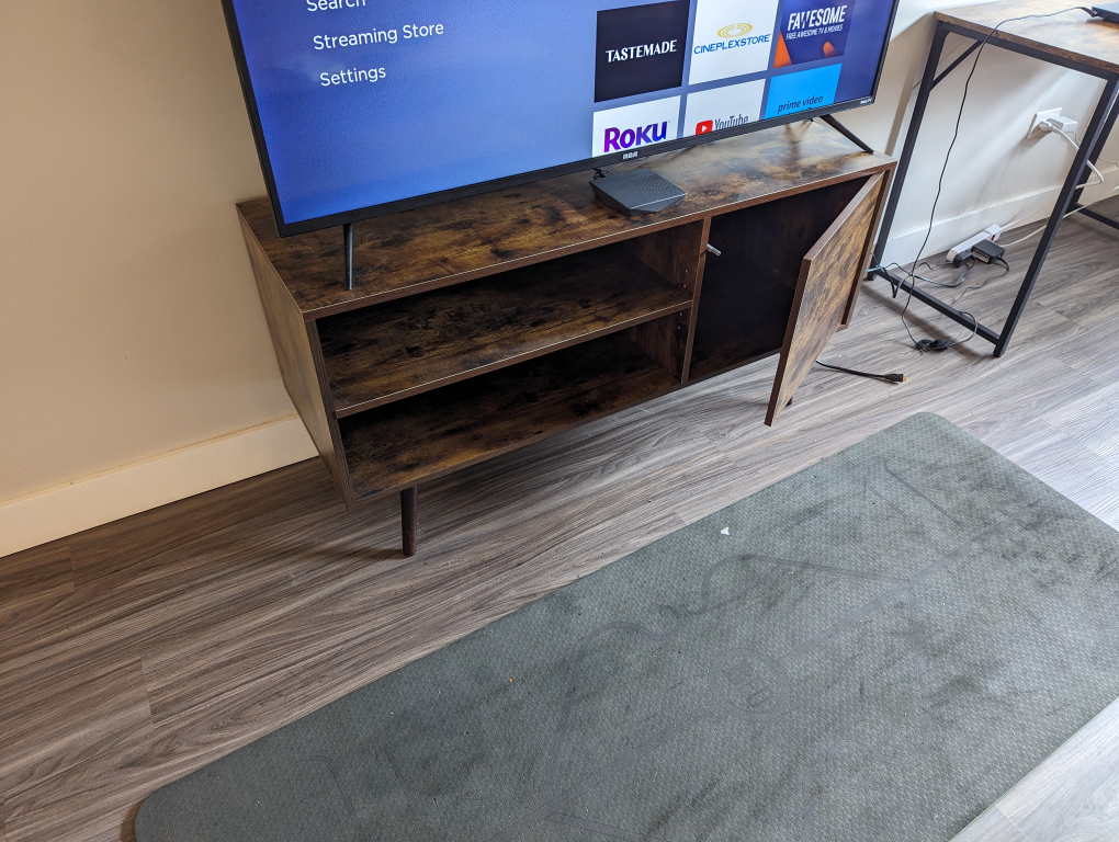 Dark Wood Retro TV Stand (55"W) thumbnail