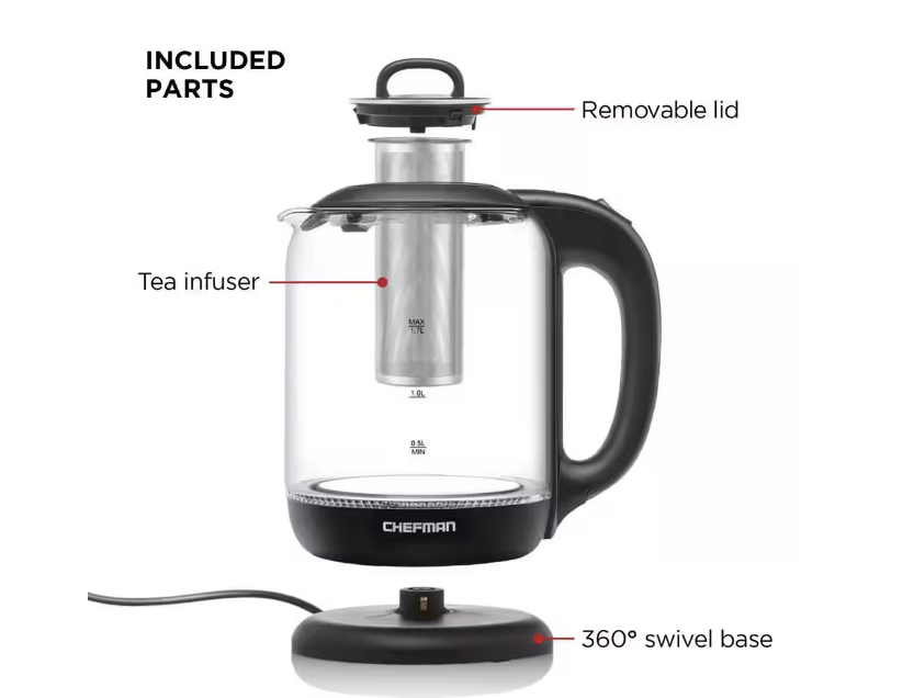 Chefman Electric Kettle with Tea Infuser - photo 3