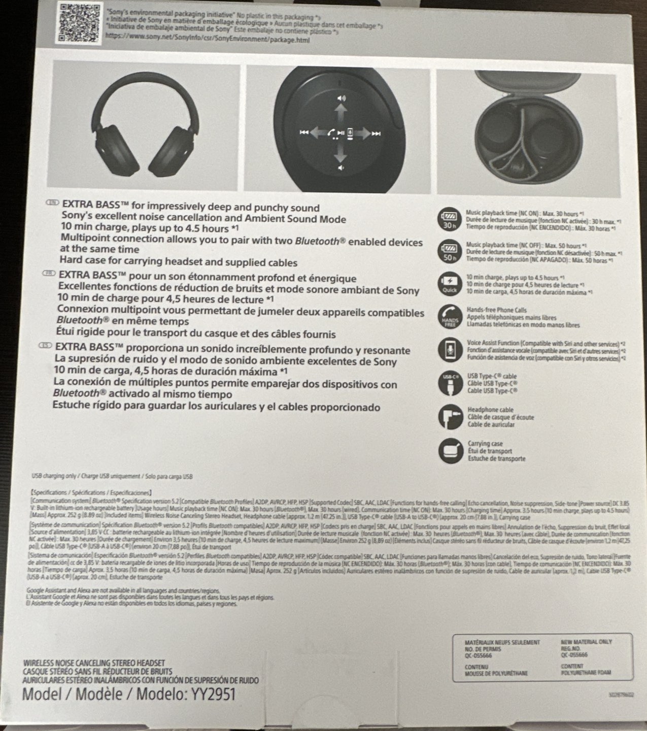 Sony extra bass wireless headphones WH-XB910N - photo 2