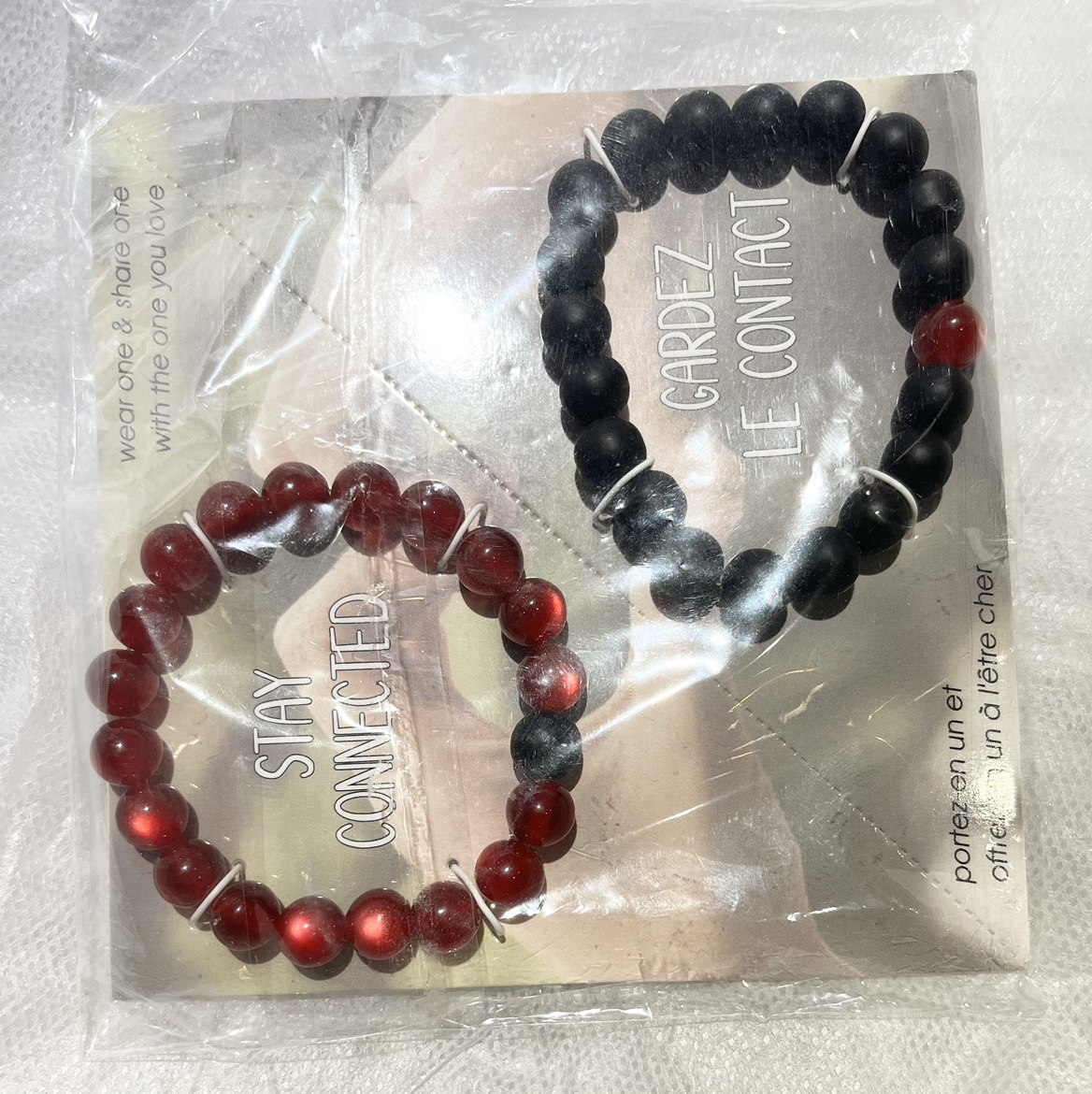 Bracelet black and red beads thumbnail