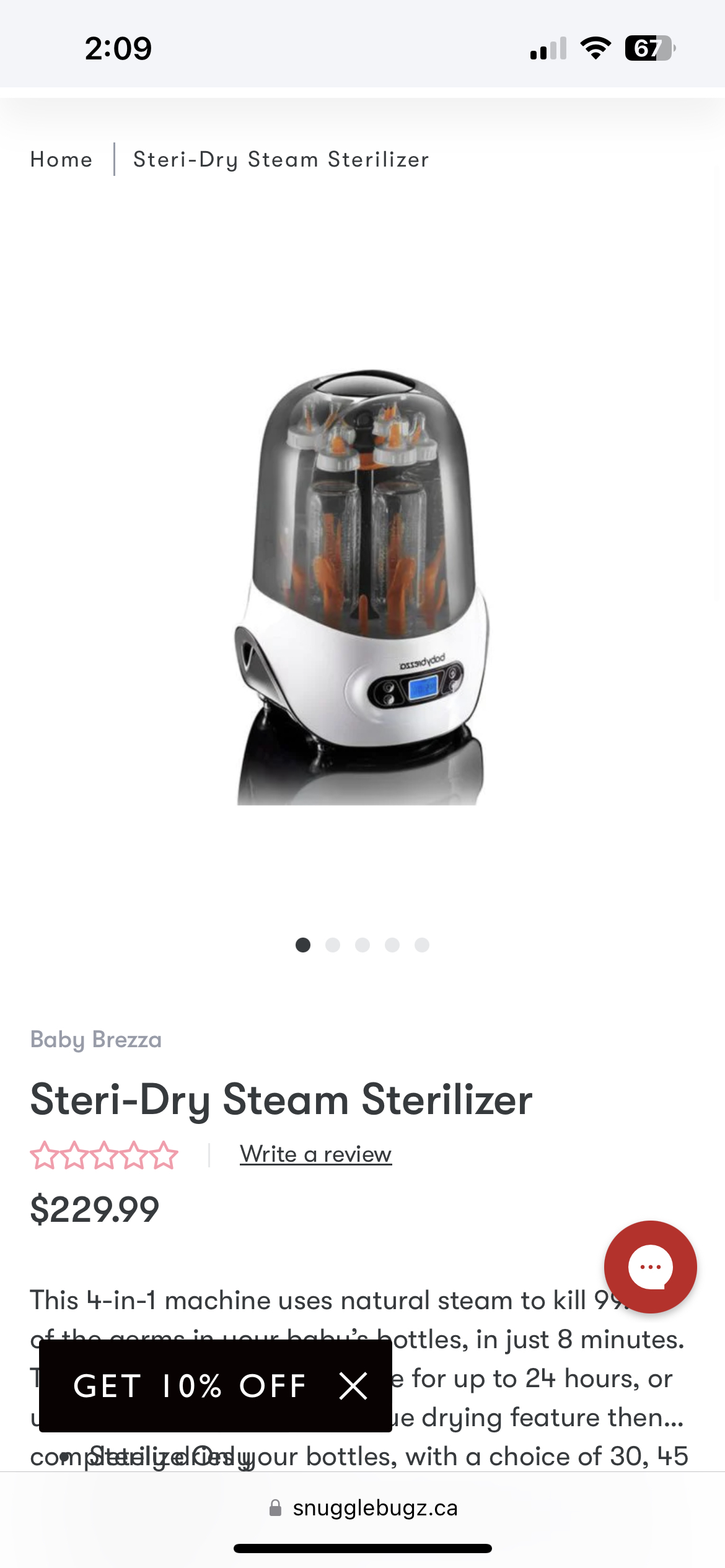 Like New Baby Brezza Sterilizer
