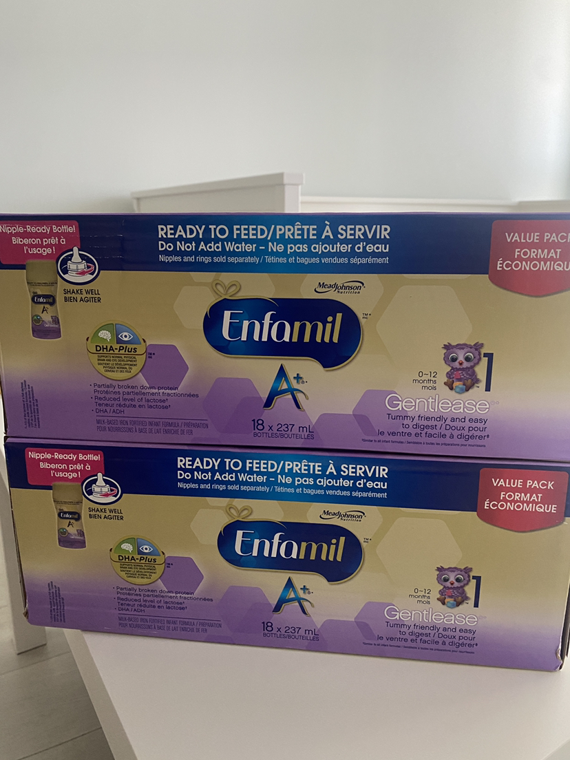 Enfamil Baby Formula Milk - Ready to Feed 18*237 mL 55$/Pack
