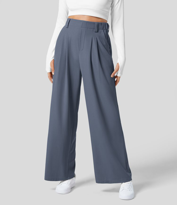 Halara High Waisted Wide Leg Palazzo Waffle Casual Pants - photo 2