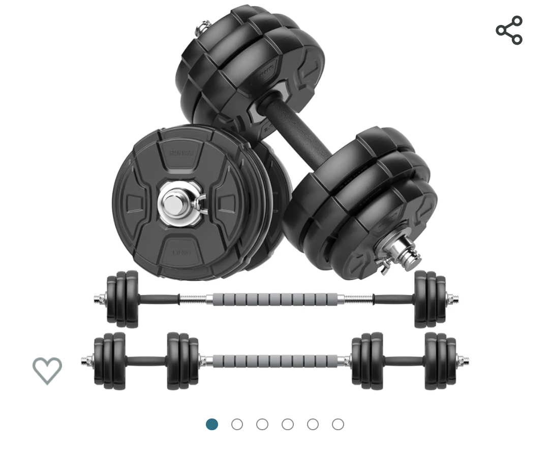 Dumbbells and barbell adjustable 30 kg / 66 lbs weights
