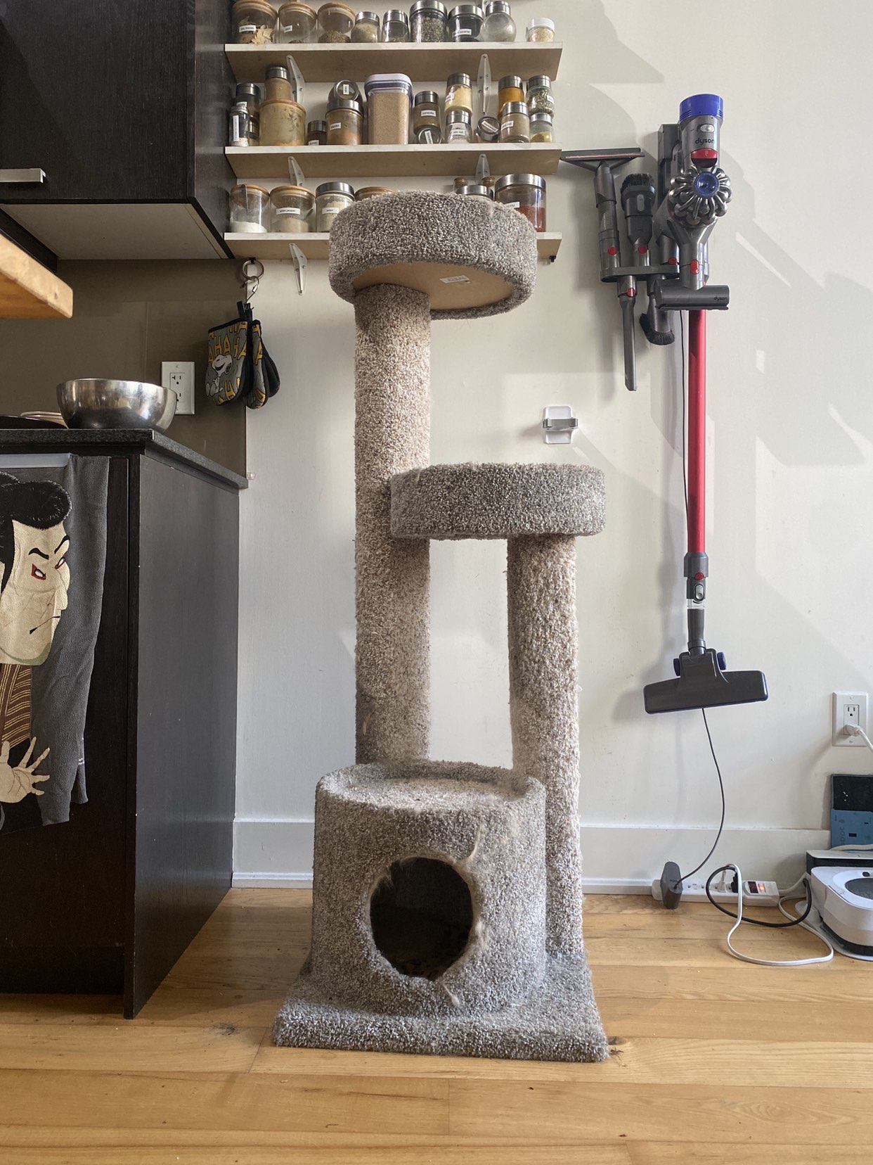 Large cat tree but imperfect from puppy bites thumbnail
