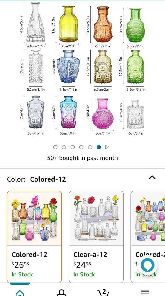 12 Beautiful Glass Bottles/Vases set🥕 image indicator(2)