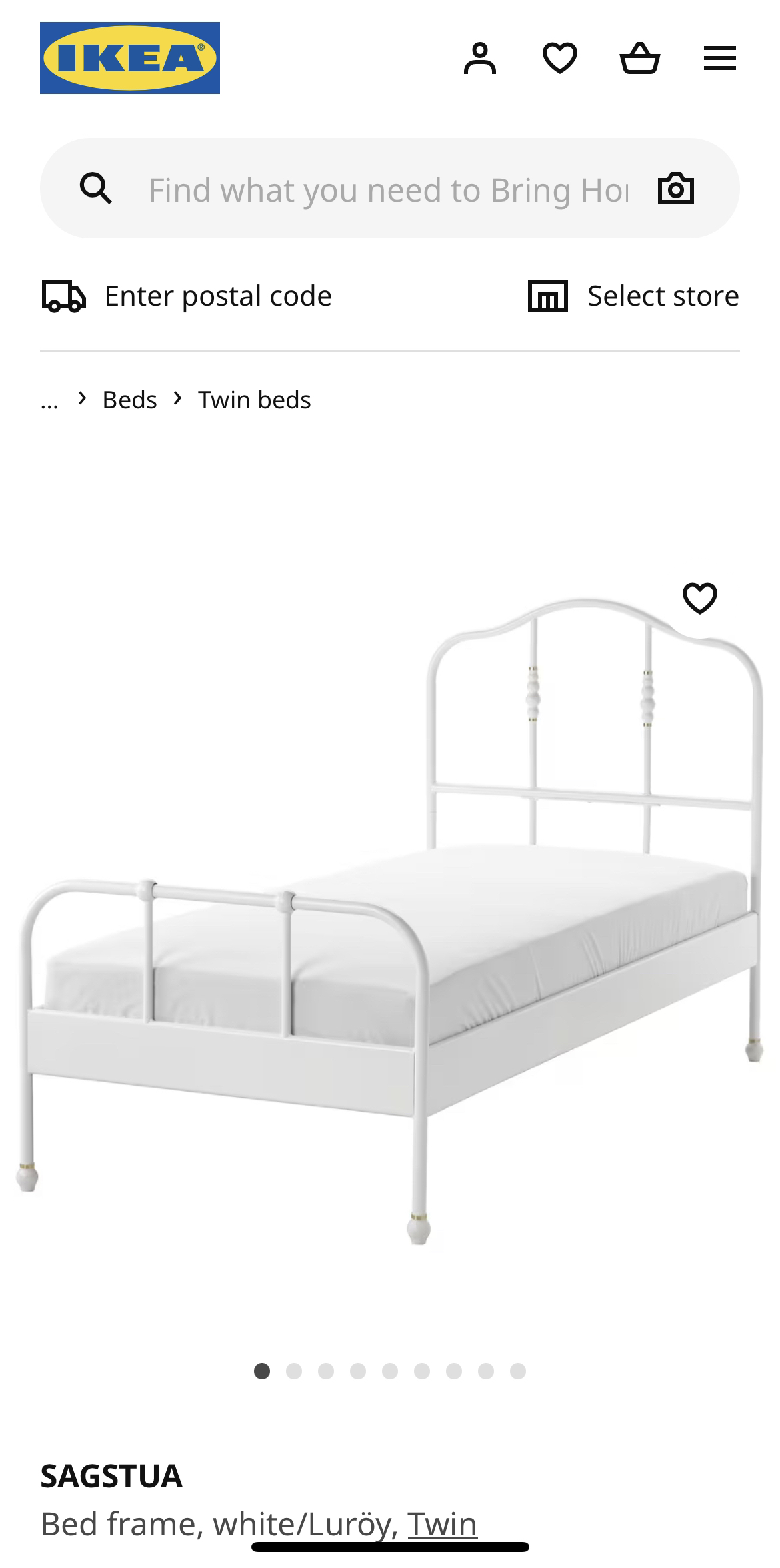 Sagstua twin bed w free mattress