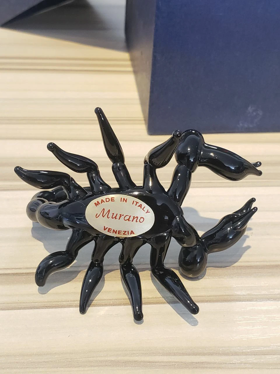 Murano glass black scorpion thumbnail
