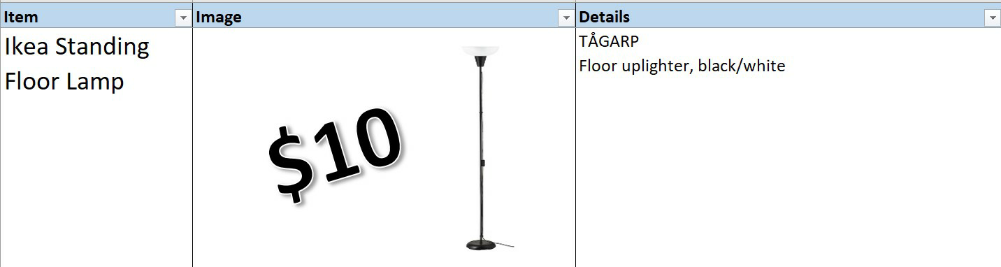 Ikea Standing Lamp