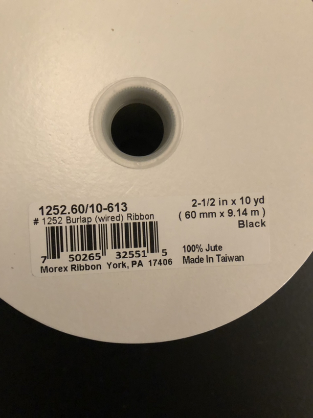 New Black Wired Burlap Ribbon 10 Yards image indicator(2)