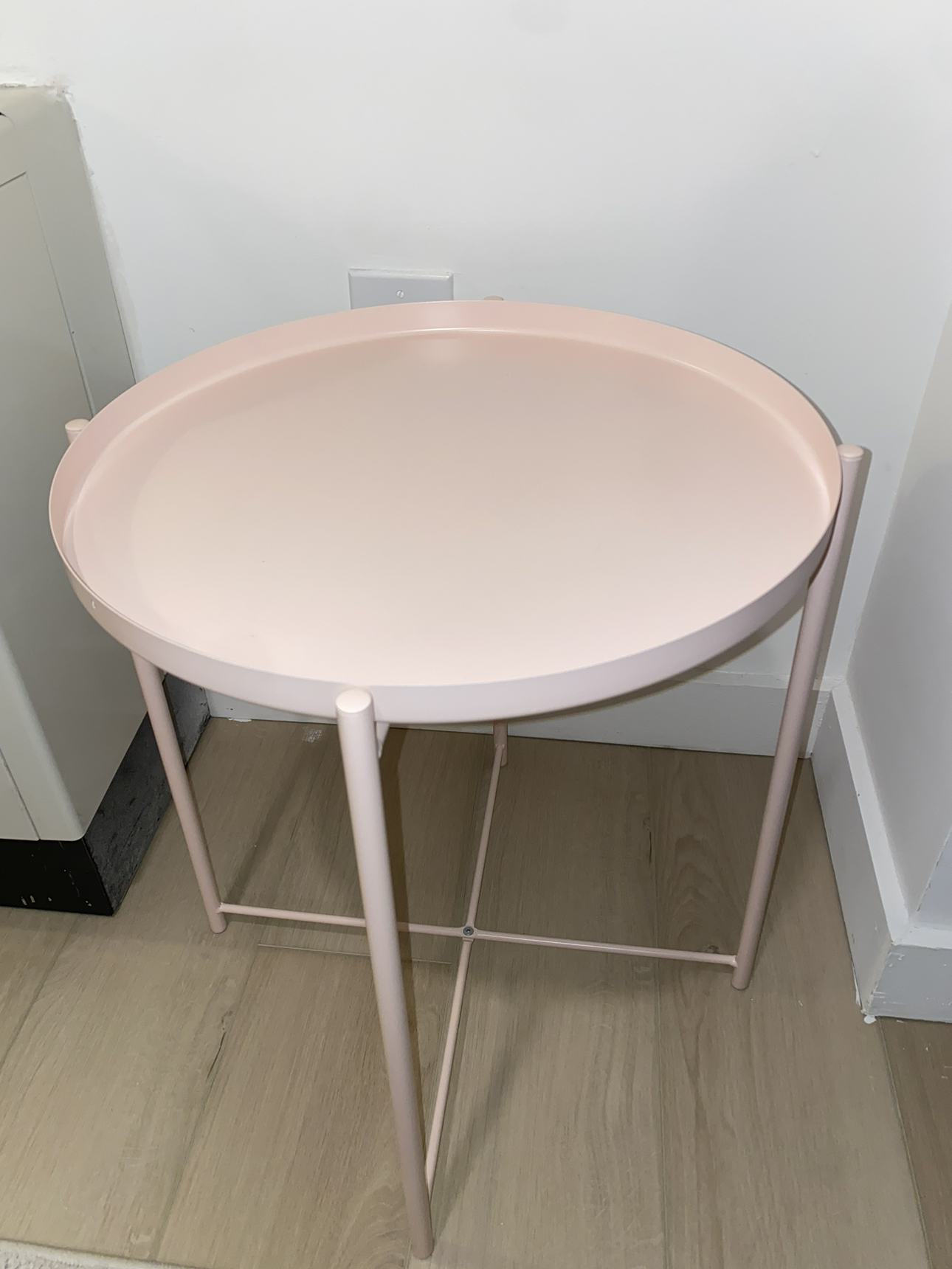 Metal pink side table