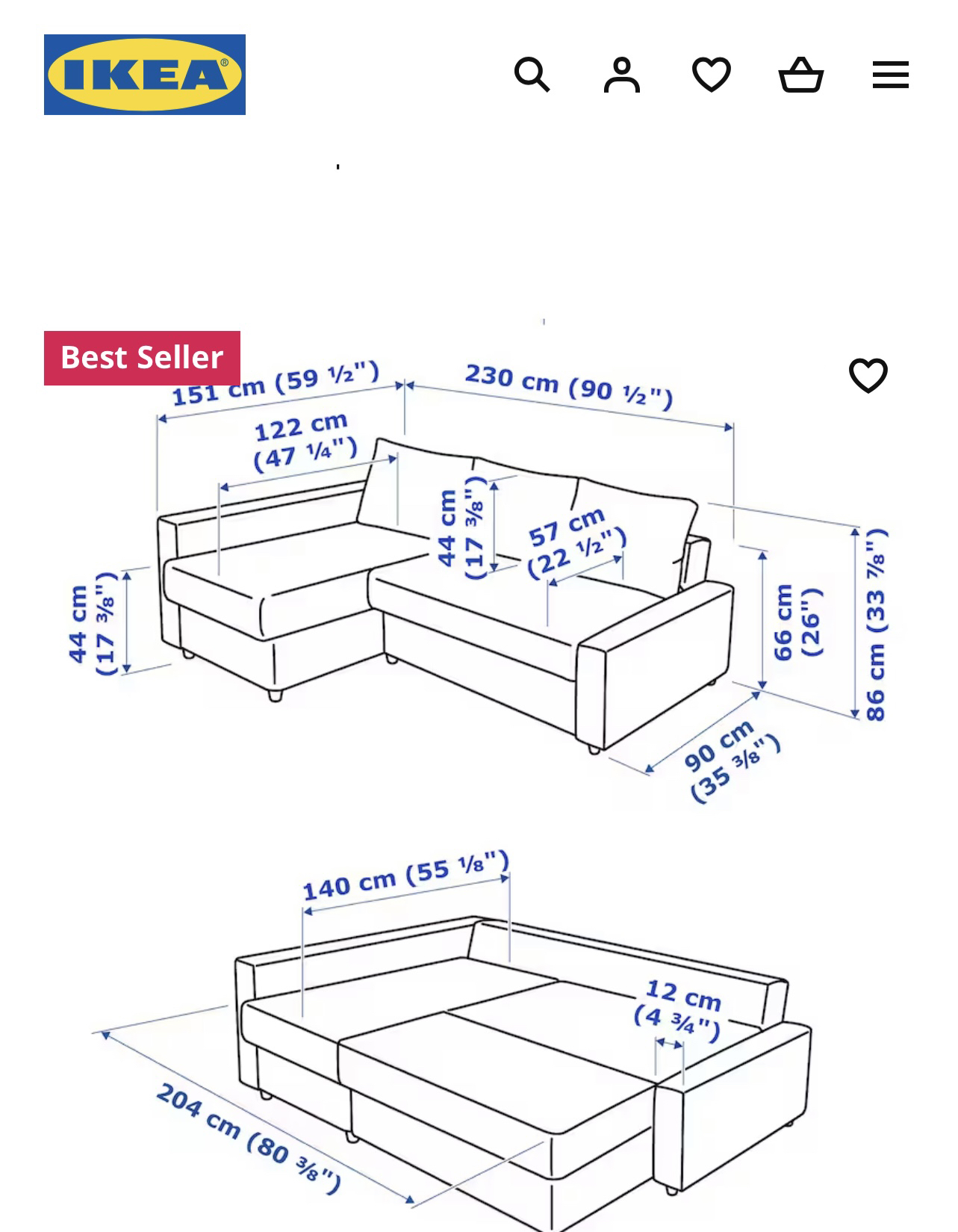 Corner sofa-bed with storage, with a centre table. IKEA - photo 5