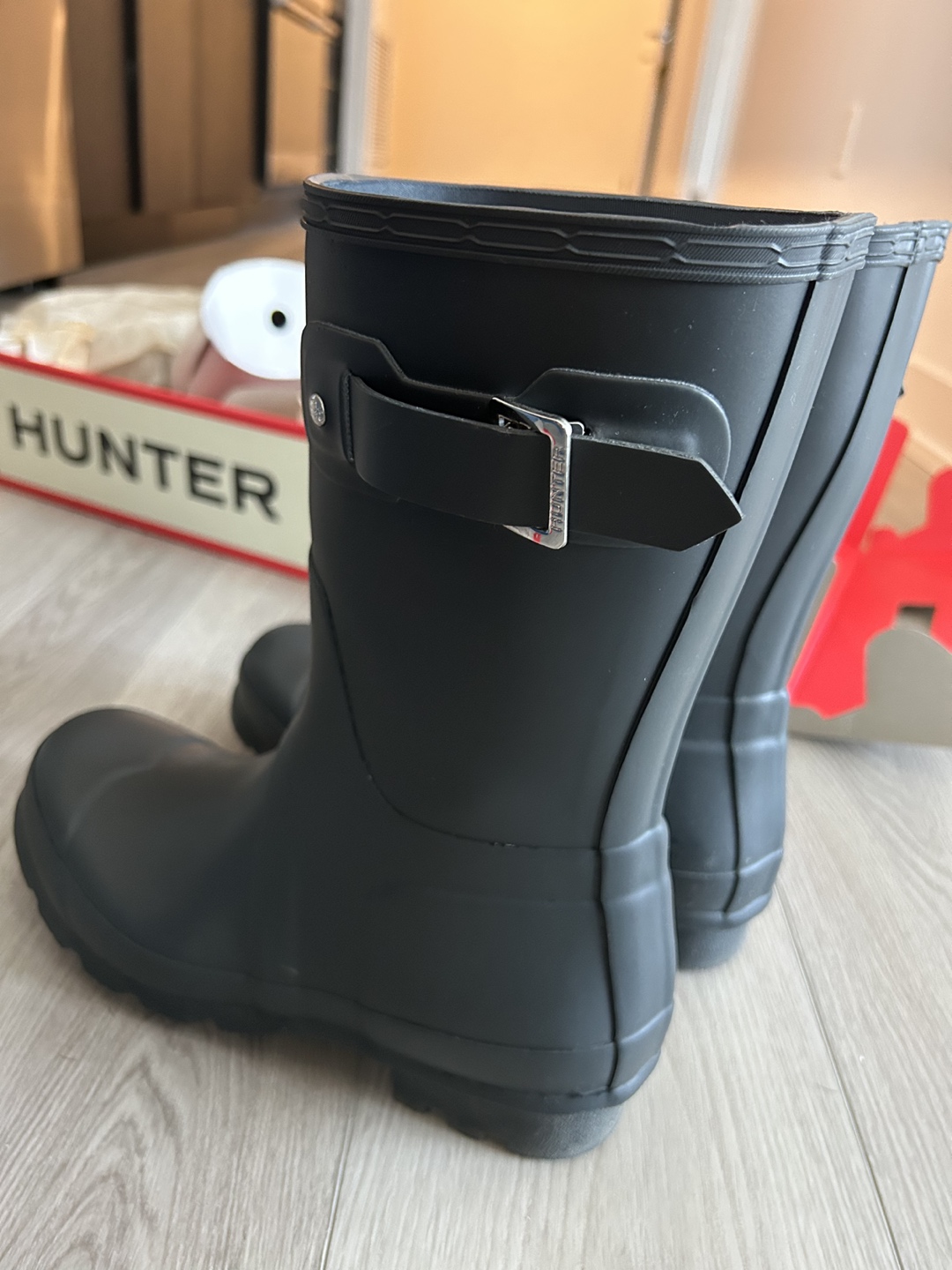 New Hunter short rain boots & socks - men size 8 - photo 3