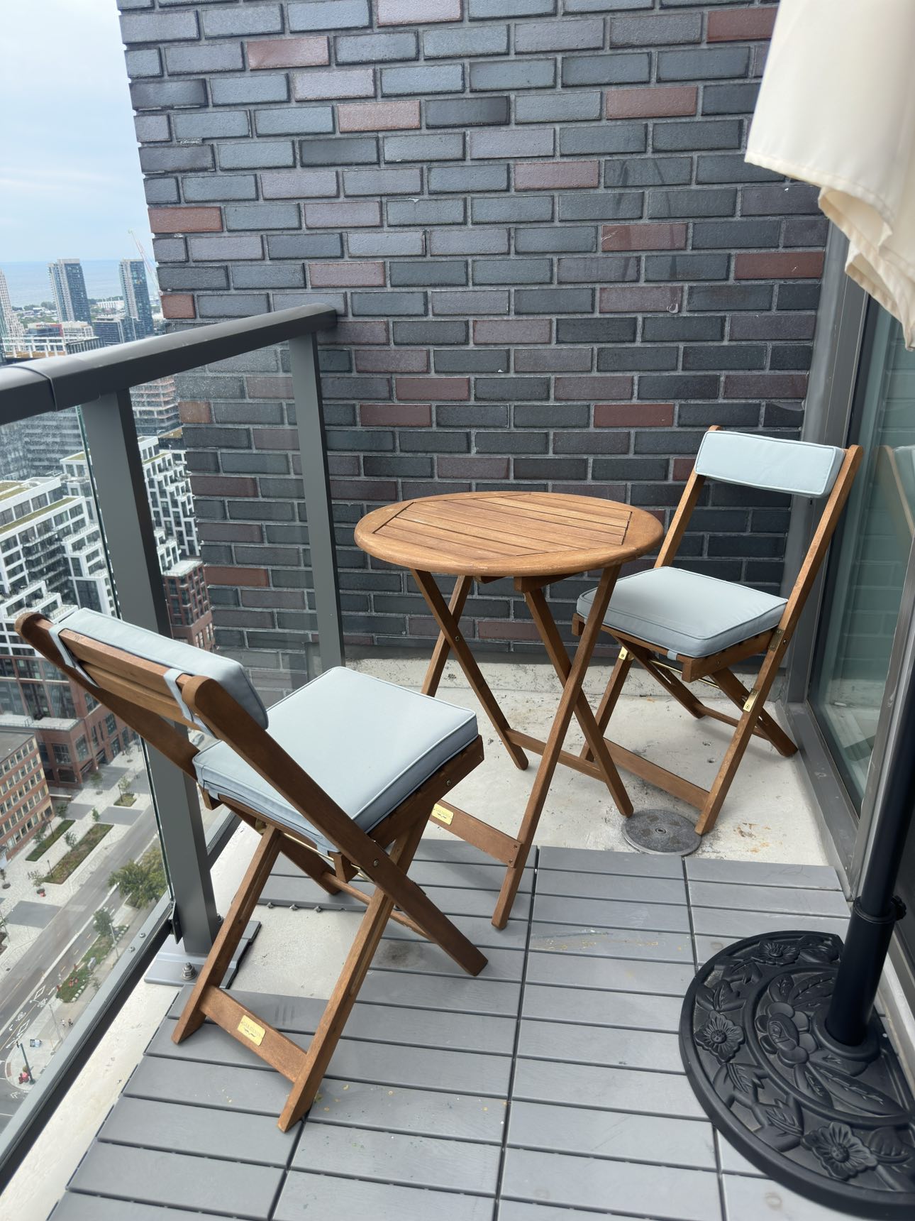 Foldable Patio Teak Bistro Set thumbnail