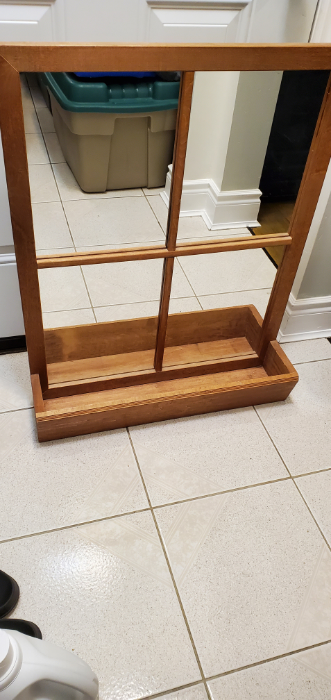 framed mirror with shelf