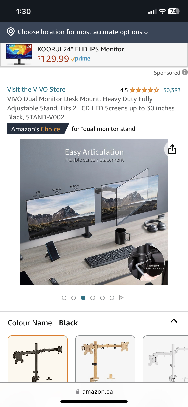 Dual monitor desk mount - like new - photo 5