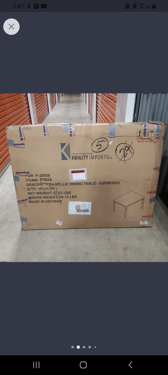 K LIVING Nellie Dining Table-EXPRESSO T-3648 Need Repair image indicator(2)