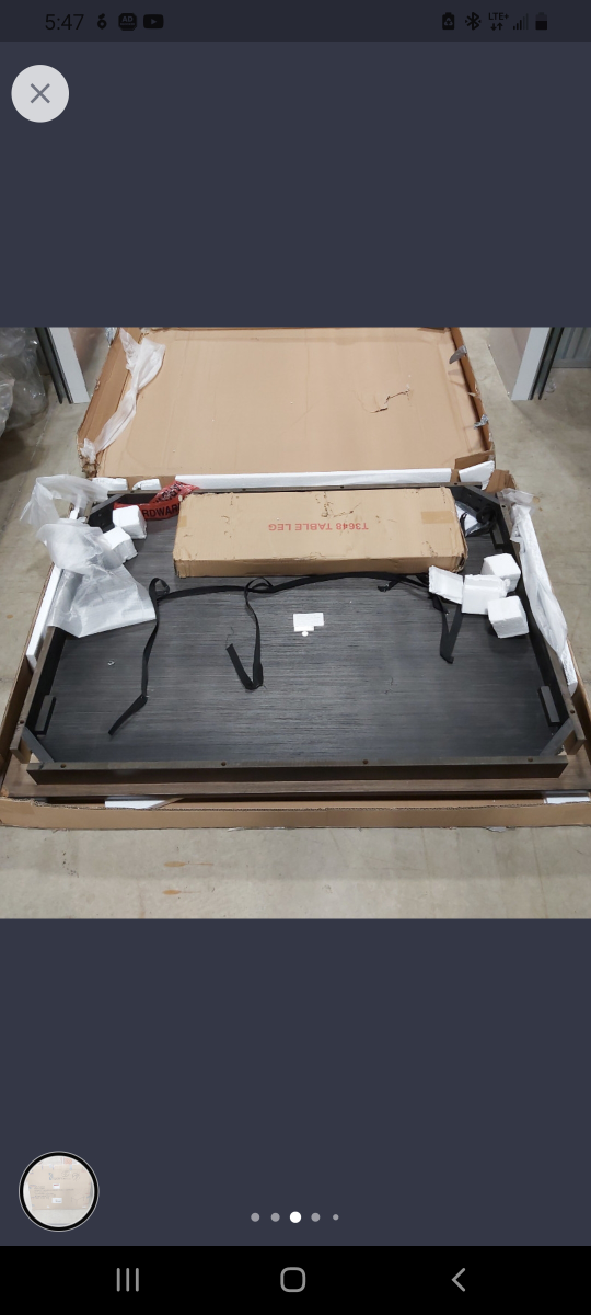 K LIVING Nellie Dining Table-EXPRESSO T-3648 Need Repair image indicator(3)