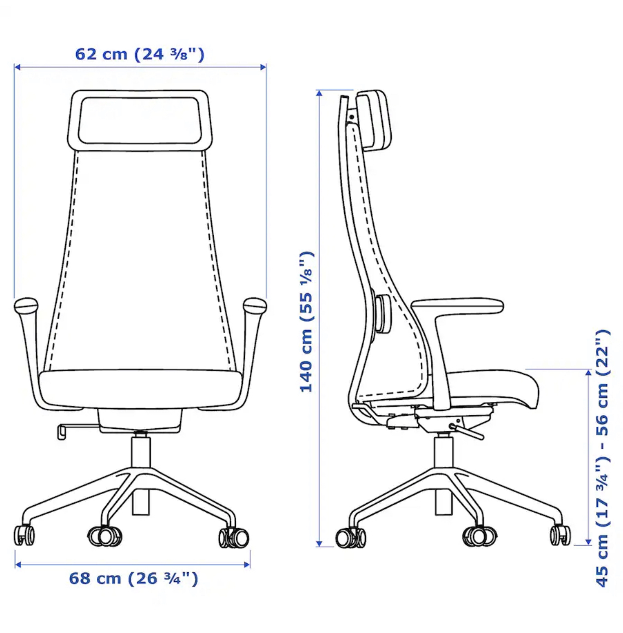 Ikea office chair with armrests & adjustable height & backrest - photo 5