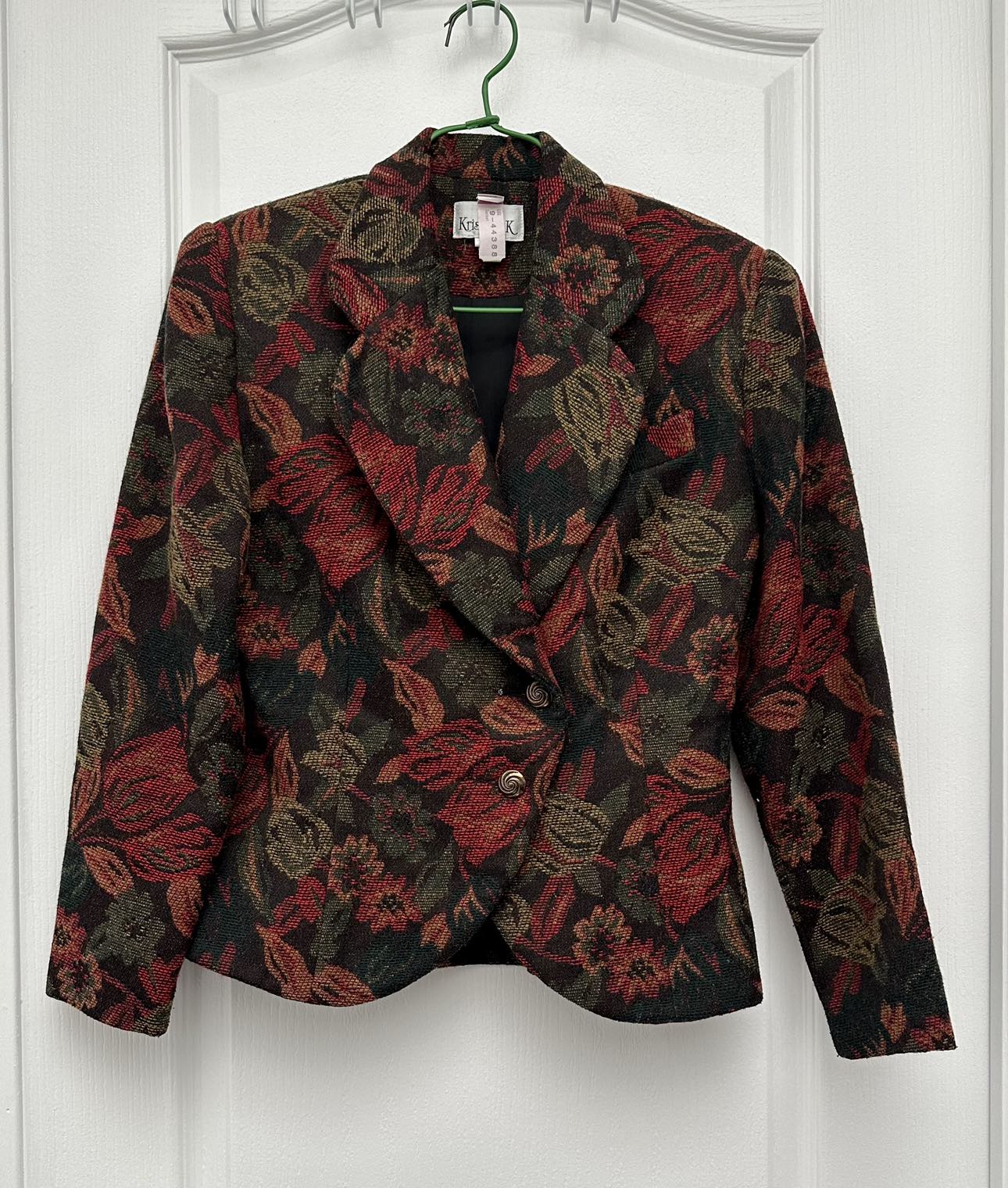 Kristina K Floral Printed Wool Suit, Size 10 image indicator(2)