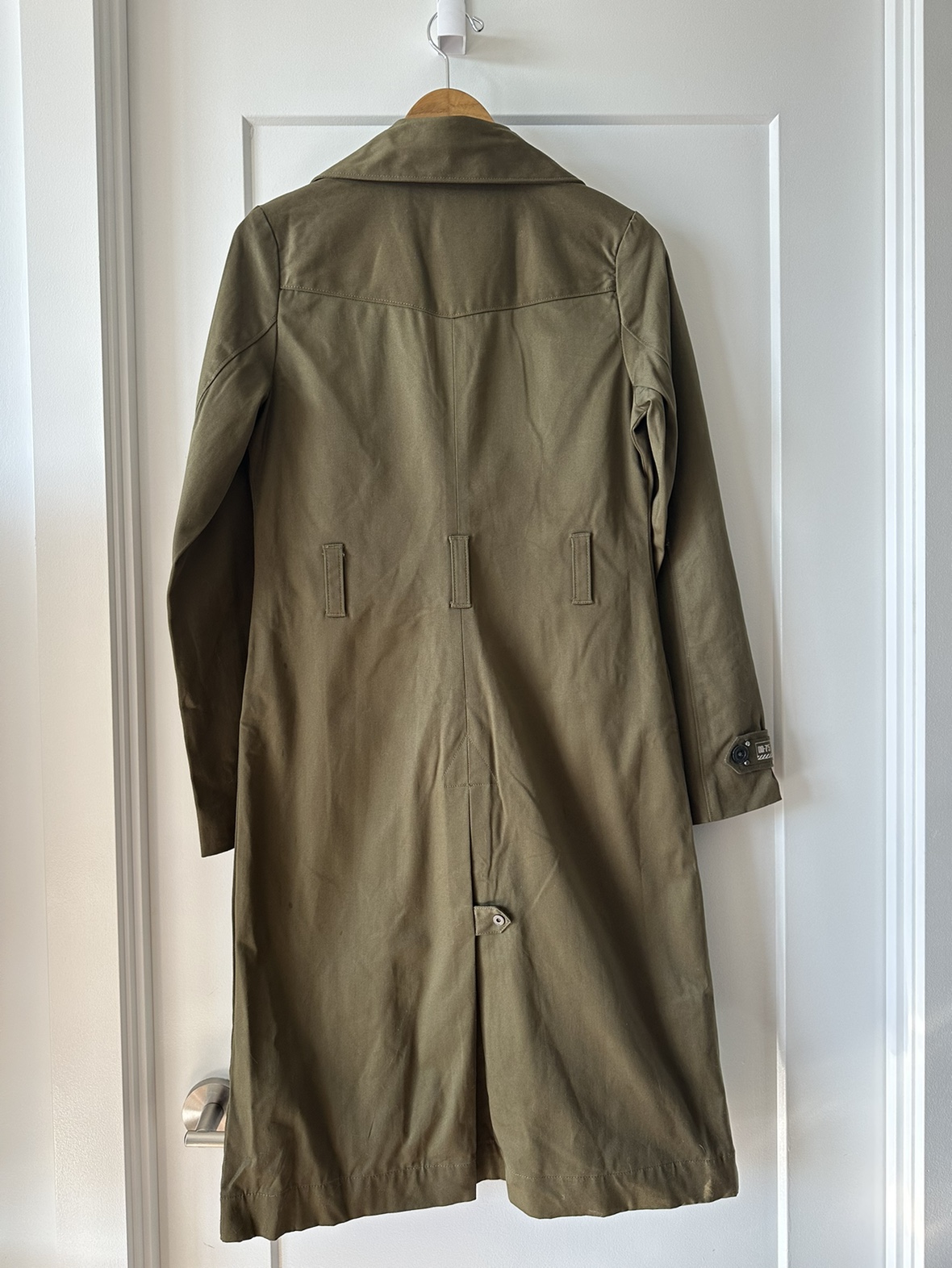 Oakley Double Breasted Khaki Tan Trench Coat Size Small - photo 4