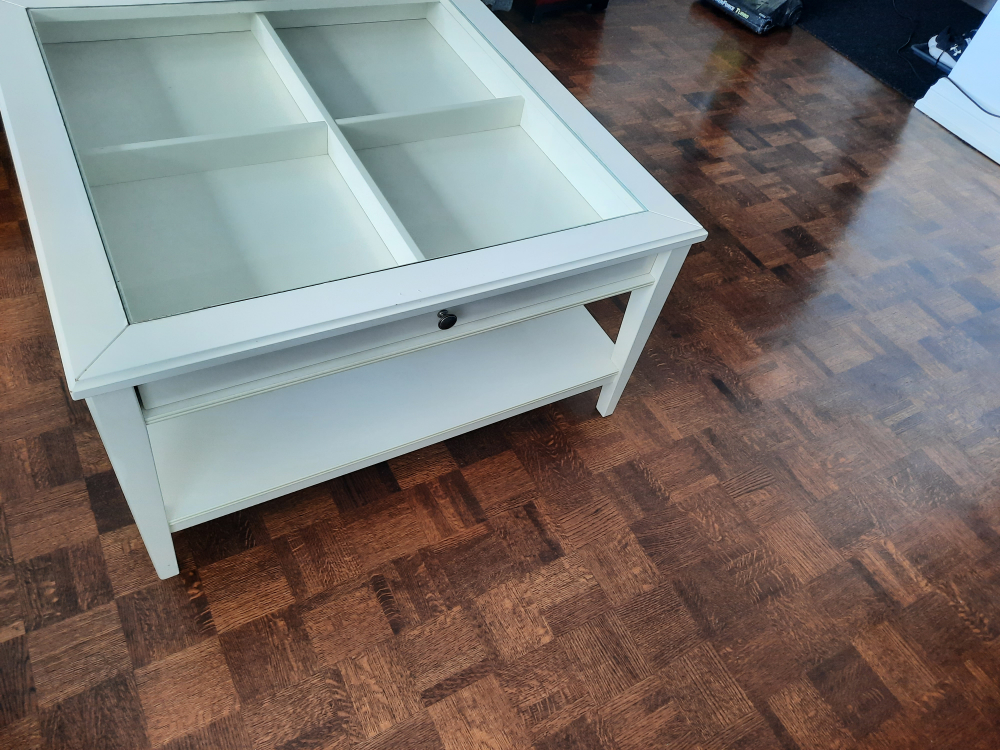 LIATORP Coffee table, white/glass, 93x93 cm (36 5/8x36 5/8 " image indicator(5)