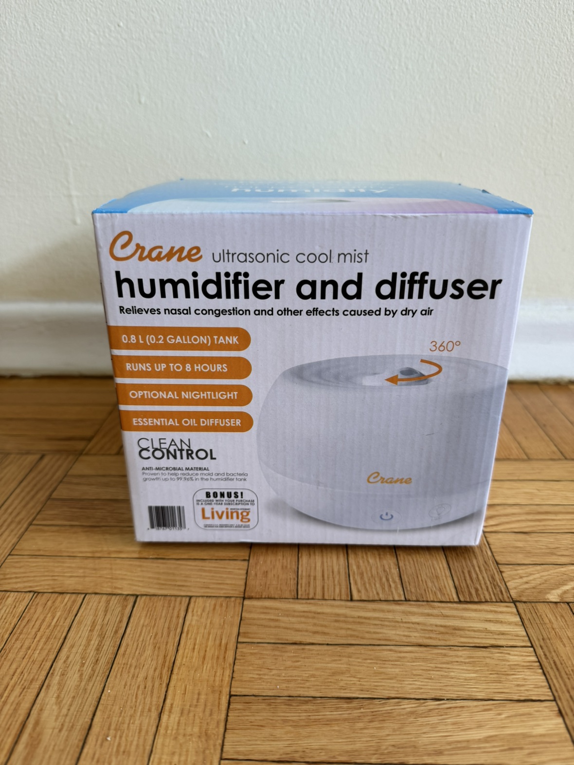 Cool Mist Crane Humidifier/Diffuser with Light