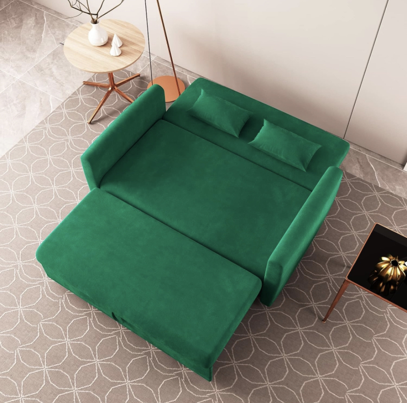 Beautiful Green Sofa Bed w/ matching toss pillows - photo 3
