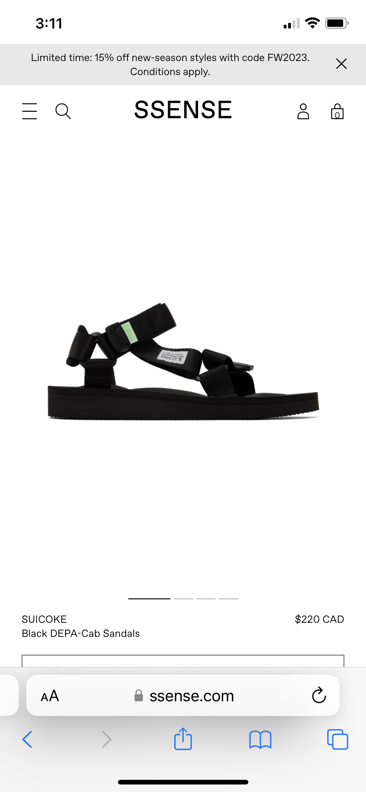 BRAND NEW Suicoke DEPA cab Sandals thumbnail