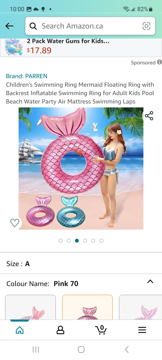 Backrest Mermaid Swimming Ring image indicator(3)
