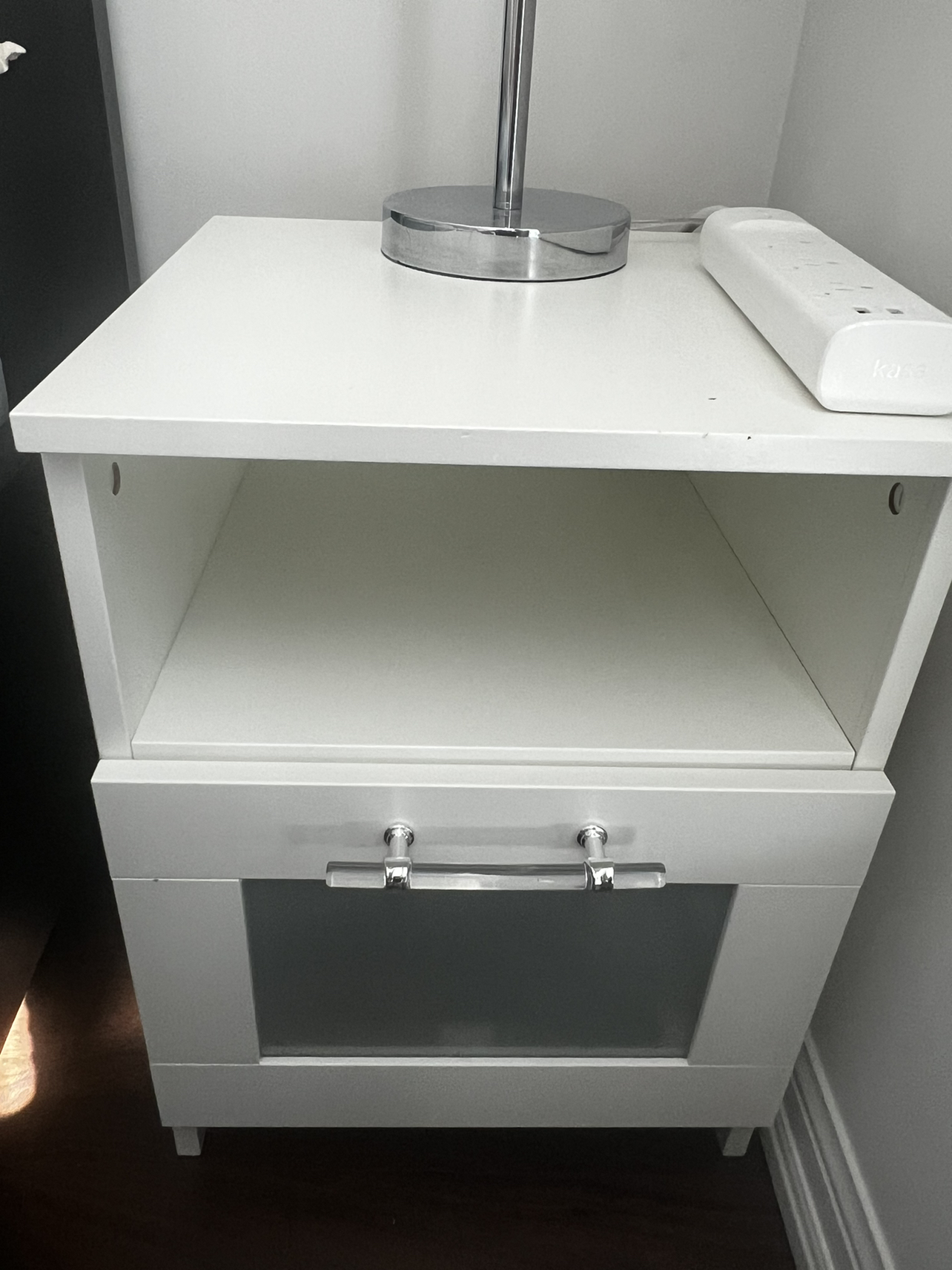 IKEA brimnes nightstand with acrylic drawer pull thumbnail