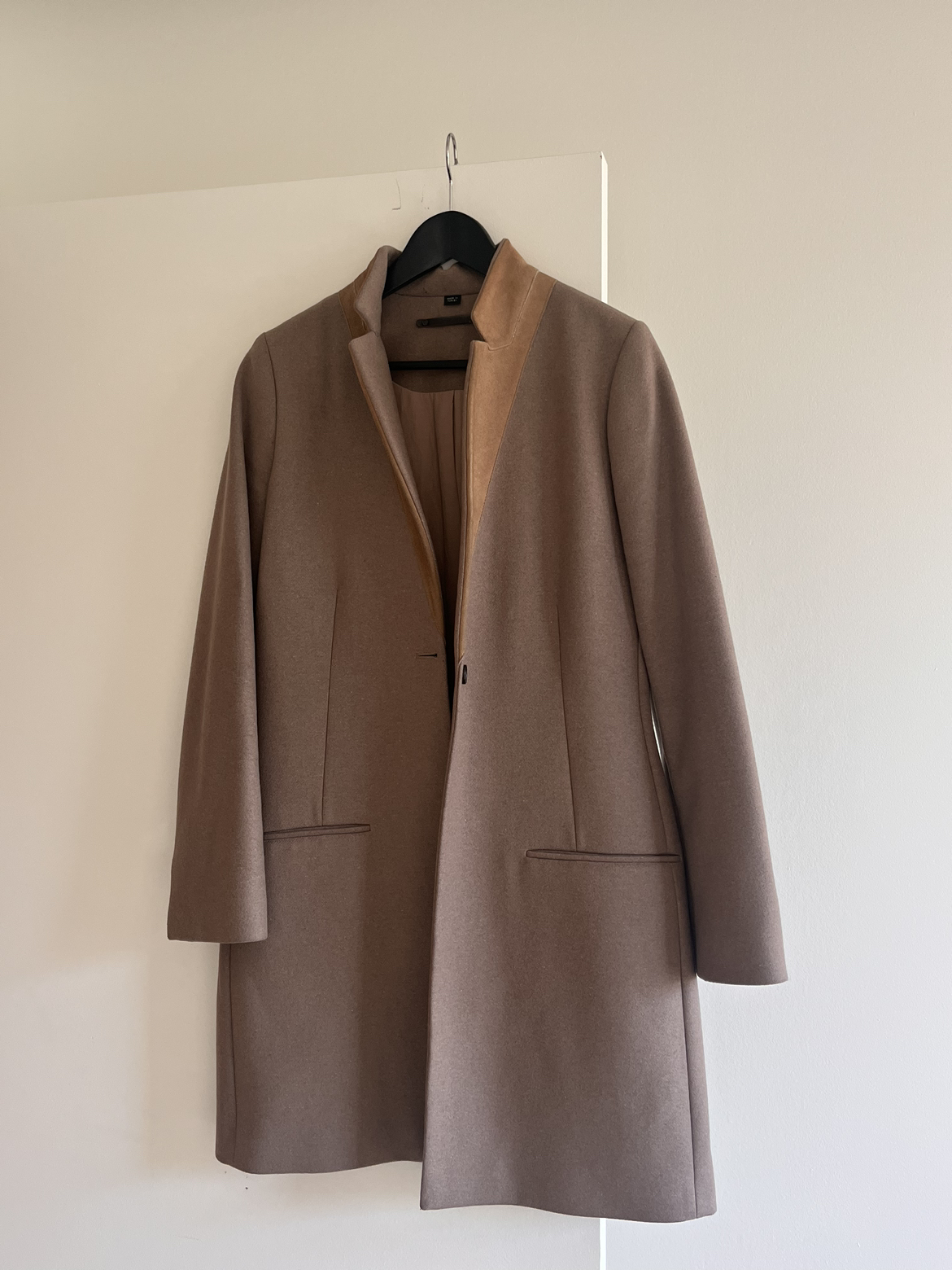 All Saints classic beige pea coat thumbnail