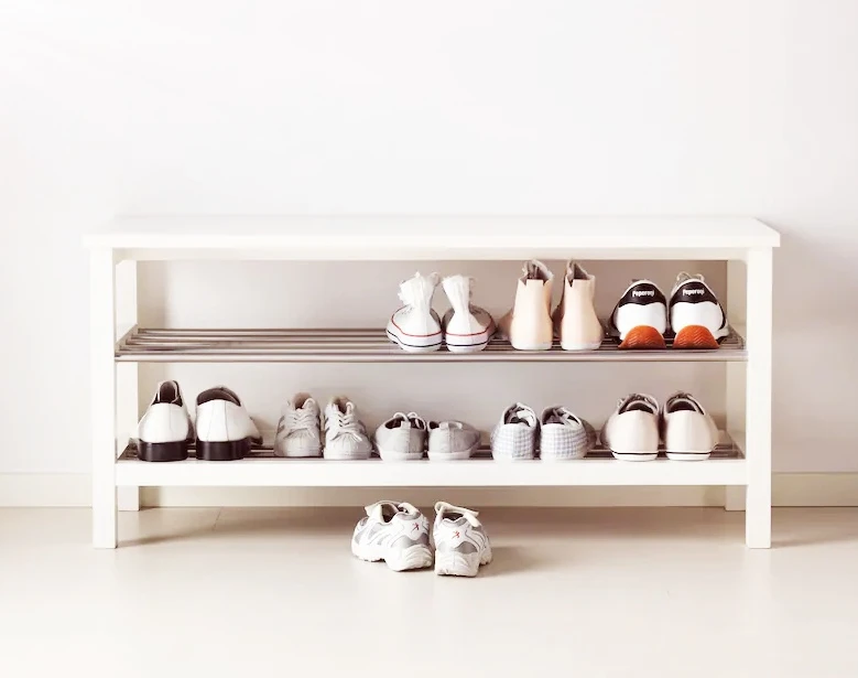 Bench with shoe storage